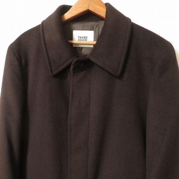 美品 TAKEO KIKUCHI タケオキクチ アンゴラ カシミヤ混 コート wnc タケオキクチ TAKEOKIKUCHI コート 2 焦げ茶 アンゴラ混 カシミア