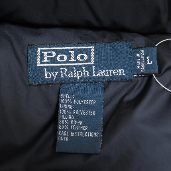 #wnc ポロラルフローレン POLO RALPH LAUREN ダウンジャケット L 紺 フード付き ロゴ ジップアップ メンズ [940263] |  | 06