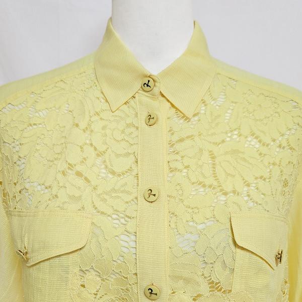 定価129000円インポートロッサROSSAレーシーブラウス anc インポートロッサ import Rossa シャツ ブラウス 42 黄色 レース