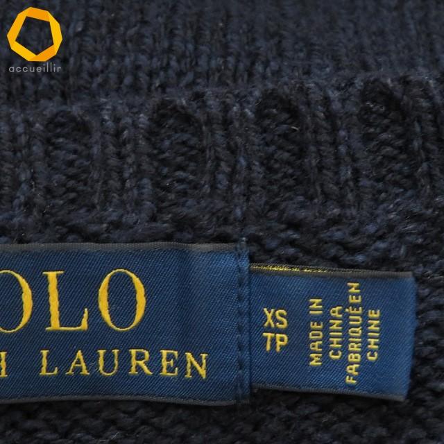 #anc ポロラルフローレン POLO RALPH LAUREN ニット セーター XS 紺 麻混 ポロベア クマ柄 刺繍 ロゴ メンズ [941035]_8