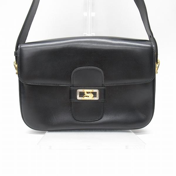 CELINE（セリーヌ） #anb ショルダーバッグ 馬車金具 黒 レザー