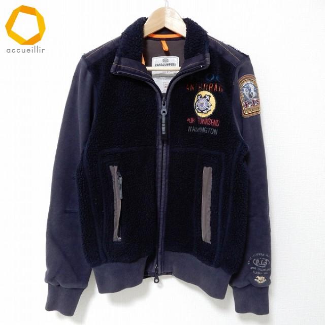 wnc パラジャンパーズ PARAJUMPERS ブルゾン XS 紺系 切替 ボア ジップ
