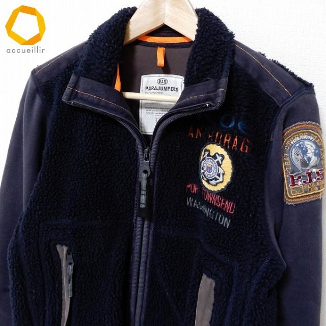 PARAJUMPERS パラジャンパーズ KOBUK Mサイズ ネイビー 美品 wnc パラジャンパーズ PARAJUMPERS ブルゾン XS 紺系 切替 ボア ジップ