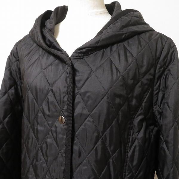 wnc レリアン Leilian コート 13+ 黒系 中綿 キルティング フード付き
