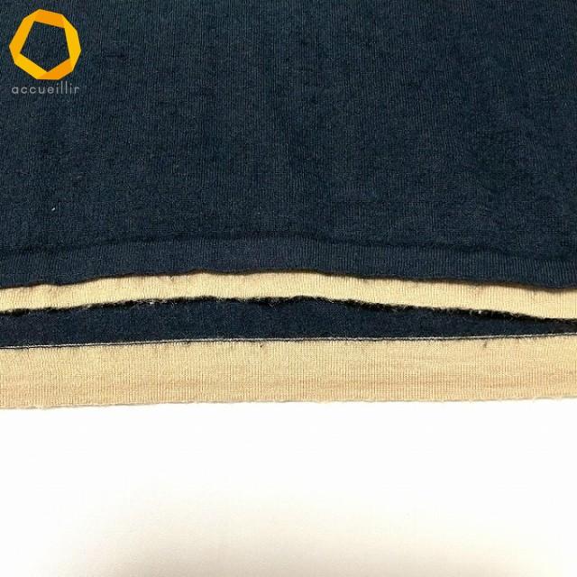 wpc エルメス HERMES ポロシャツ L 紺 ベージュ 半袖 ニット Vネック 