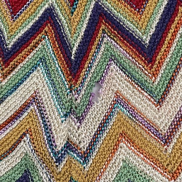 axc ミッソーニ MISSONI カーディガン 44 クリーム色 マルチ 麻混 