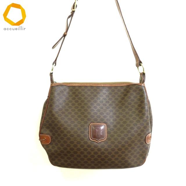 ab セリーヌ CELINE ショルダーバッグ M08 茶系 マカダム柄 オールド