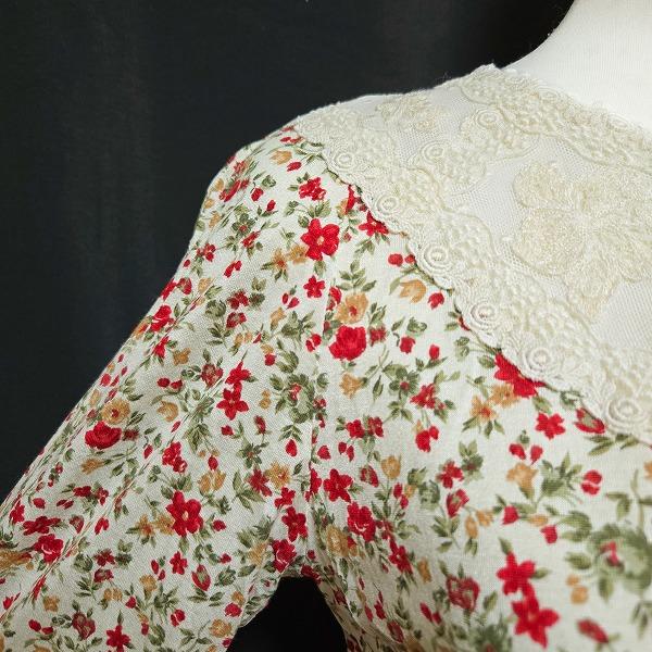 インポートロッサ　テーラードジャケット　襟袖レース取り外し可能　レース花柄　42 anc アルバロッサ インポートロッサ ALBA ROSSA import Rossa