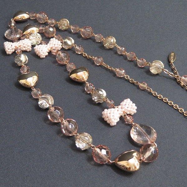 #ae TO BE CHIC トゥービーシック ロング ネックレス 3点 セット まとめ パール調 リボン ファー ハート パーティー 二次会 944877 k01 |  | 02