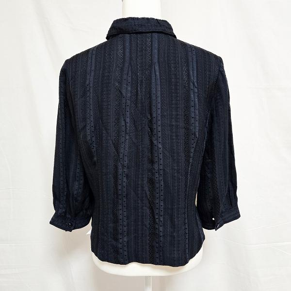 anc レリアン Leilian セットアップ 11 濃紺 七分袖 レース柄