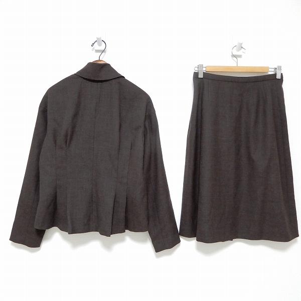 anc レリアン Leilian スカートスーツ ツーピース セットアップ 9 濃茶 