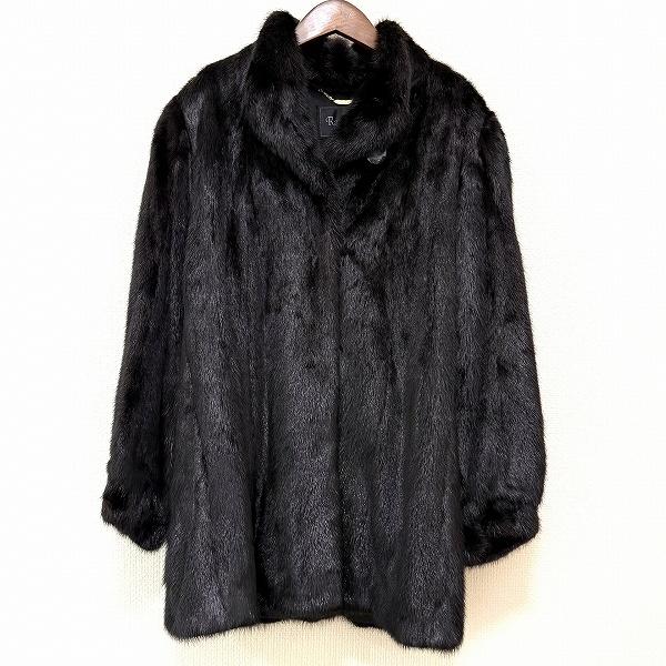 wnc ランブルトン オンワード Rambulton ONWARD コート L 黒系 毛皮