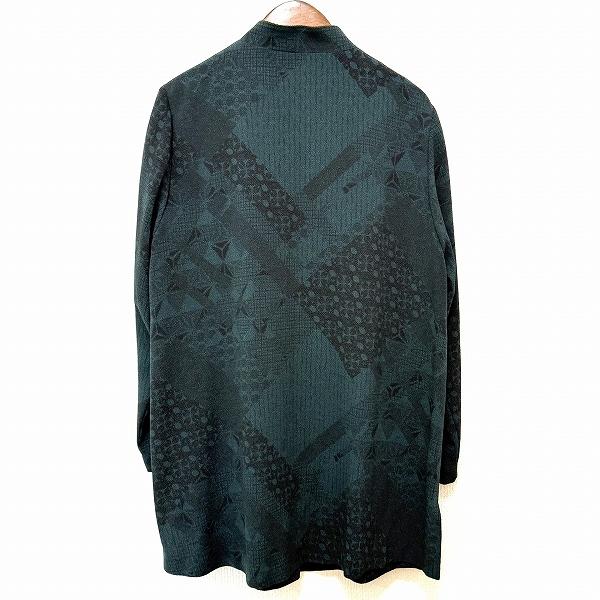 #anc ヒトシタムラ 詩仙堂 BY HITOSHI ジャケット 緑系 黒 ちりめん 柄 ロング スタンドカラー レディース [945080] |  | 01