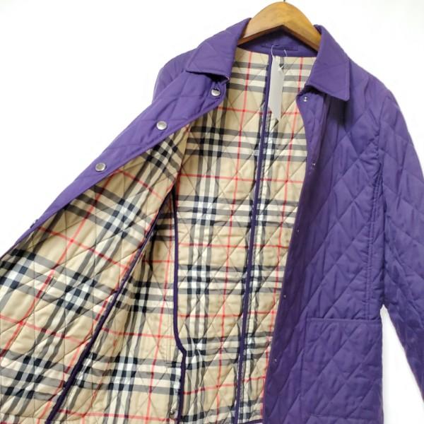 wnc バーバリー BURBERRY コート 38 紫 ジャケット 中綿 キルティング