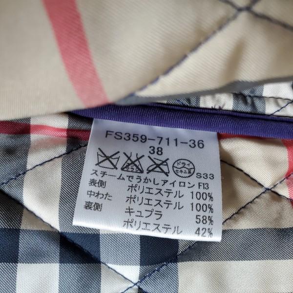 wnc バーバリー BURBERRY コート 38 紫 ジャケット 中綿 キルティング