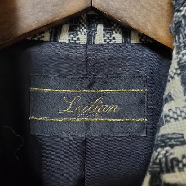 #wnc レリアン Leilian コート 9 黒 白 ツイード レディース [945486] |  | 05