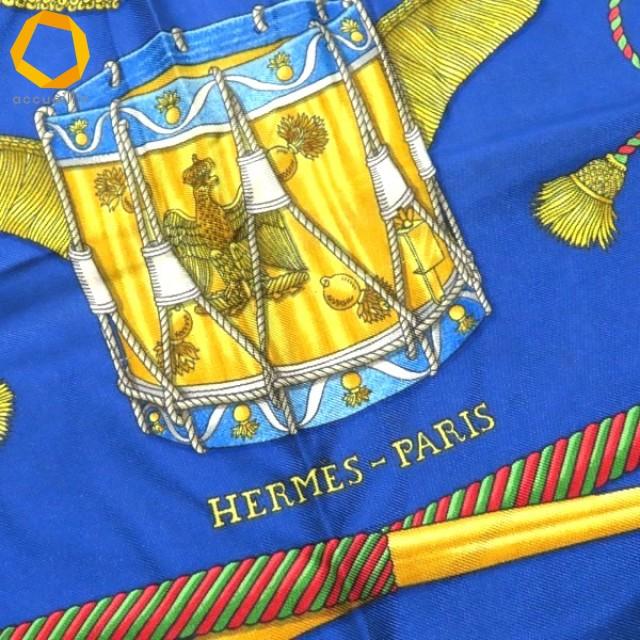 apzs エルメス HERMES スカーフ カレ90 LES TAMBOURS タンブールの太鼓