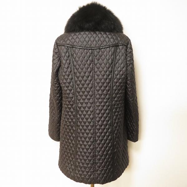anc レリアン Leilian コート 11 黒系 中綿 キルティング ブルー