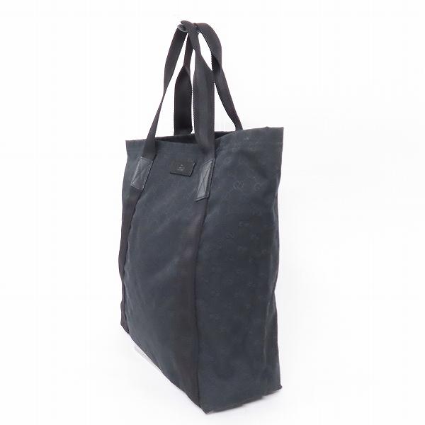 【GUCCI】グッチ　GG柄　トートバッグ　A4可黒 anb グッチ GUCCI トートバッグ 黒 GG柄 キャンバス イタリア製