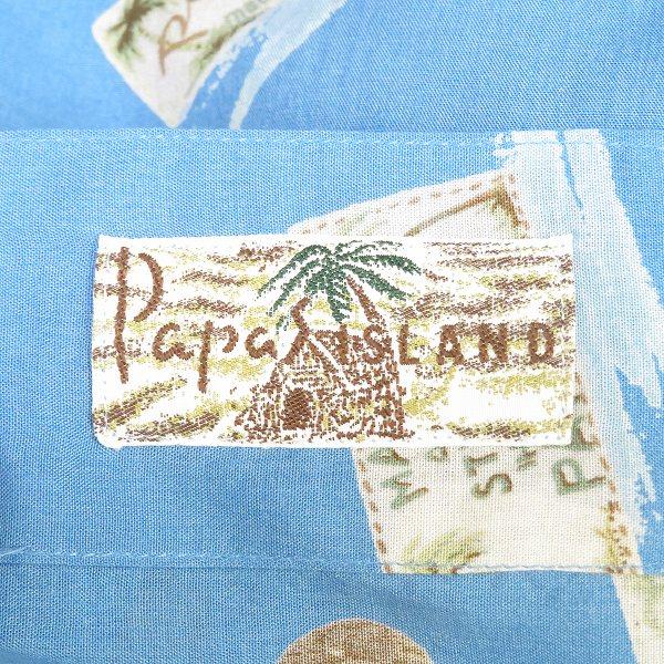 PAPAS（パパス） #snc パパスアイランド Papas ISLAND 半袖シャツ M 青