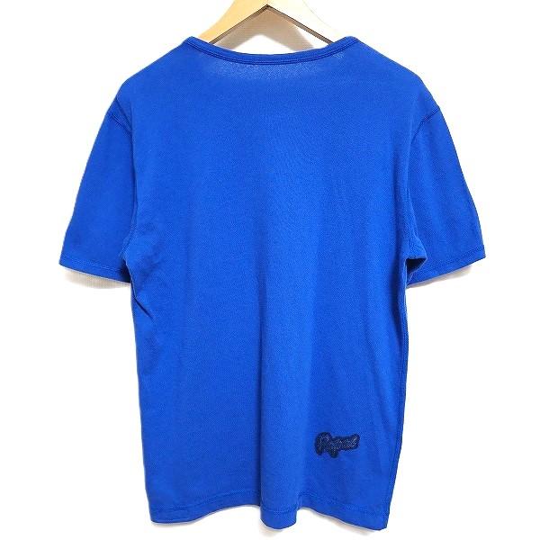 snc パパス Papas カットソー Tシャツ 48 青 半袖 ワッペン ロゴ