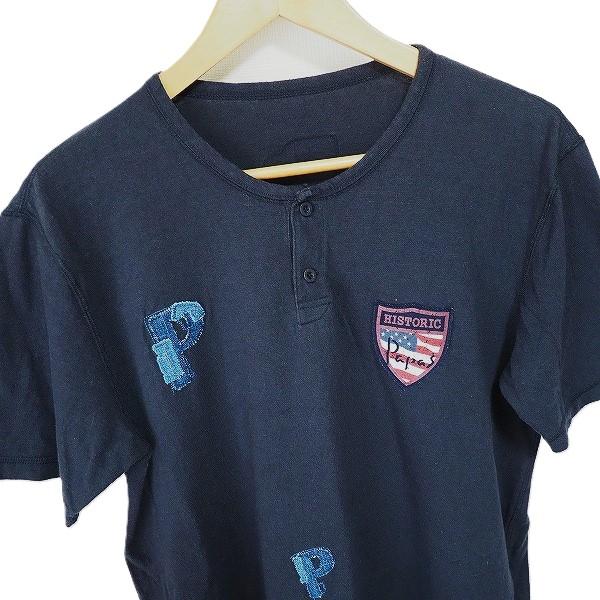 PAPAS（パパス） #snc カットソー Tシャツ 48 濃紺 半袖 ワッペン