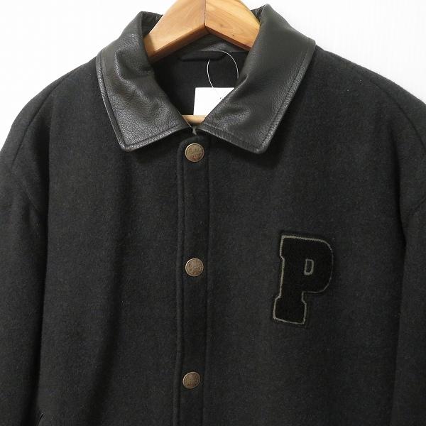 wnc パパス Papas ブルゾン スタジャン M チャコールグレー レザー使い