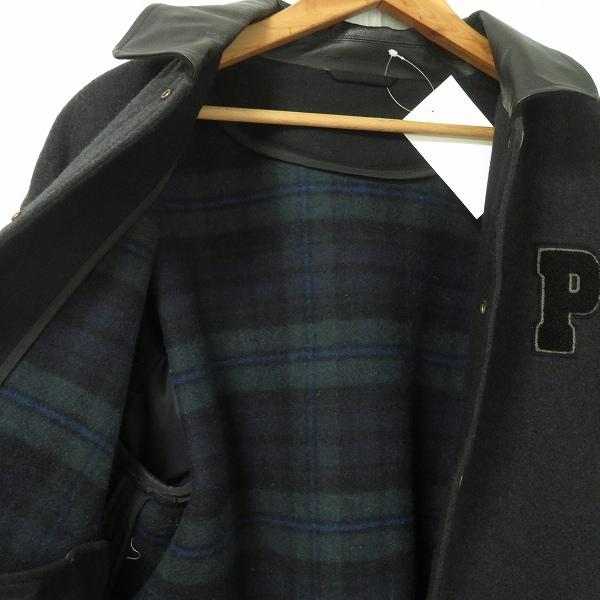 wnc パパス Papas ブルゾン スタジャン M チャコールグレー レザー使い