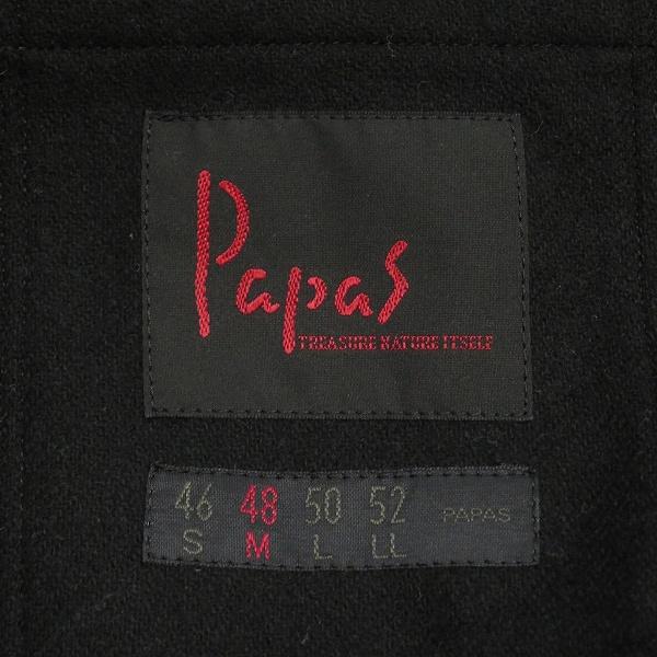 wnc パパス Papas ブルゾン スタジャン M チャコールグレー レザー使い