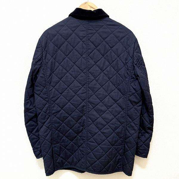 wnc パパス Papas ジャケット M 紺 キルティング 中綿 柄 カシミヤ混 
