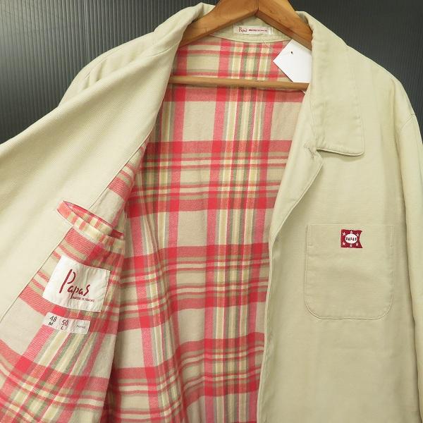 wnc パパス Papas ジャケット L ベージュ 中綿 ロゴ メンズ [947053
