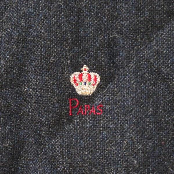 wnc パパス Papas ダウンベスト ベスト M グレー系 ツイード 裏起毛