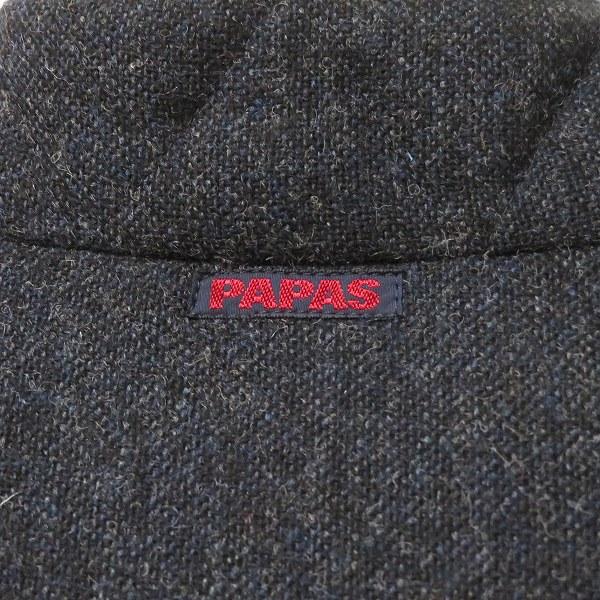 wnc パパス Papas ダウンベスト ベスト M グレー系 ツイード 裏起毛