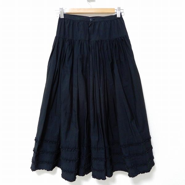 カネコイサオ　KANEKO ISAO ピコフリル　スカート　黒色 anc カネコイサオ KANEKO ISAO スカート フレア 黒 ピコフリル