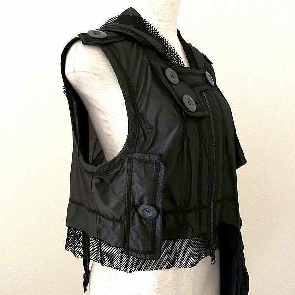 美品 エイココンドウEIKO KONDO 　コート　ベスト42 anc エイココンドウ EIKO KONDO ベスト・ジレ 42 黒 ジップアップ 変形