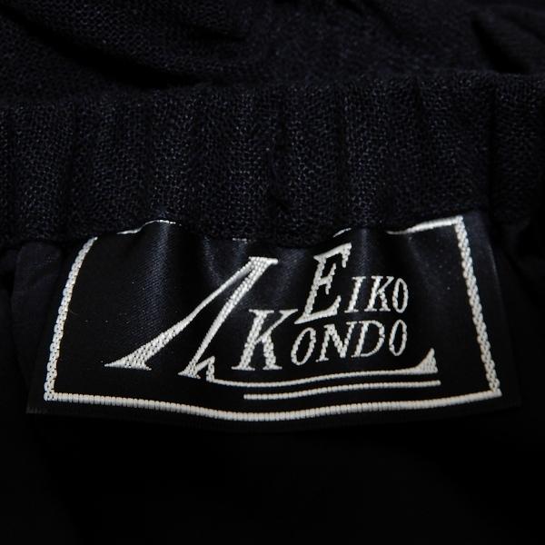anc エイココンドウ EIKO KONDO スカート F 黒 フリル 変形 麻 ロング