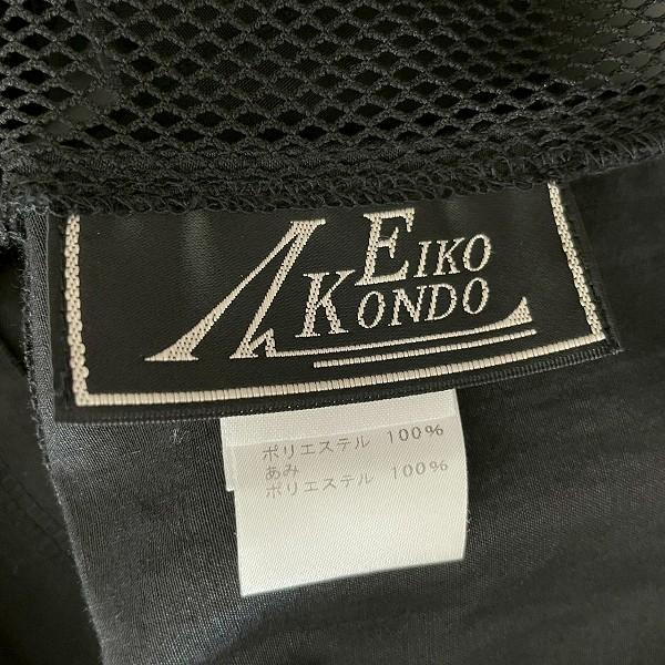 EIKO KONDO エイコ コンドウ 花柄 ジップアップ ワンピース XL snc エイココンドウ EIKO KONDO ワンピース 42 黒 ノースリーブ ジップ