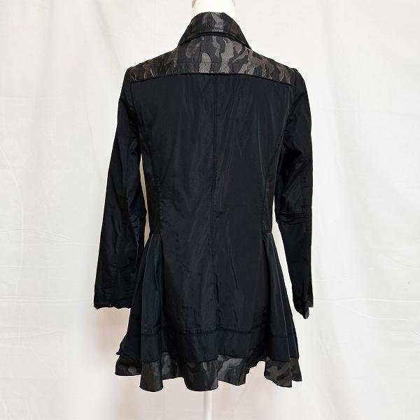 EIKOKONDO ロングコート ボーダー 紫 黒 42 anc エイココンドウ EIKO