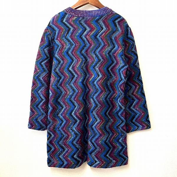 【大人気】MISSONI ミッソーニ　チュニック　ポンチョ　ニット　マルチカラー wnc ミッソーニ MISSONI ニット・セーター チュニック 46 青 マルチ