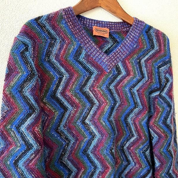 MISSONI ニット巻スカート マルチカラー 波柄 ウエスト紐 ミッソーニ