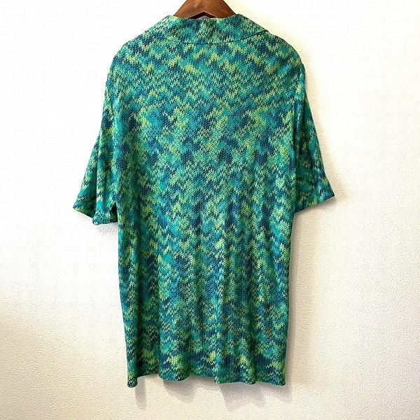 snc ミッソーニ MISSONI カーディガン 46 緑系 黄 ニット 半袖