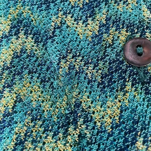 snc ミッソーニ MISSONI カーディガン 46 緑系 黄 ニット 半袖