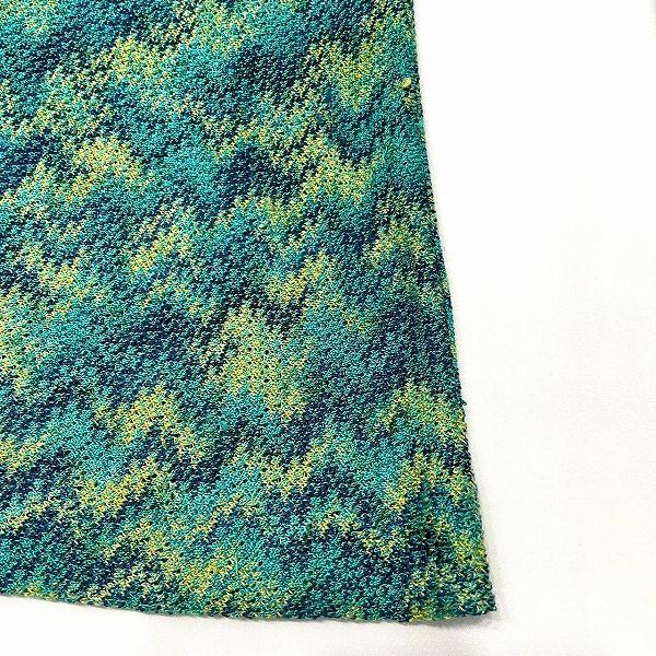 snc ミッソーニ MISSONI カーディガン 46 緑系 黄 ニット 半袖