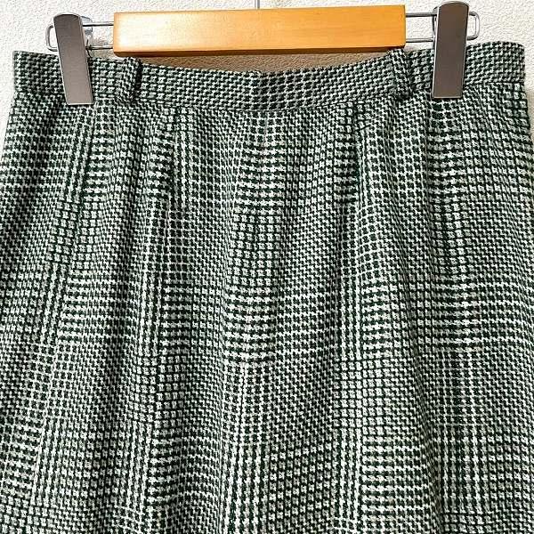 wnc レリアン Leilian スカート 緑 ベージュ チェック フレア