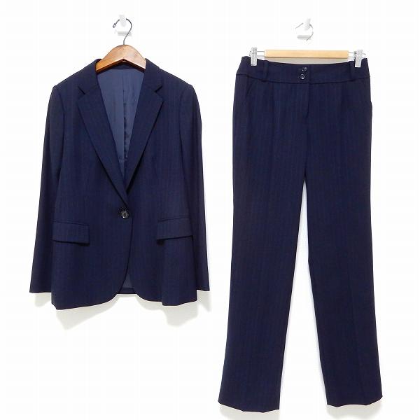 anc レリアン Leilian パンツスーツ セットアップ ツーピース 9 紺