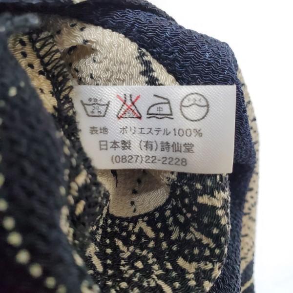 snc シセンドウ 詩仙堂 ワンピース 白 黒 ちりめん 半袖 ドルマン 柄