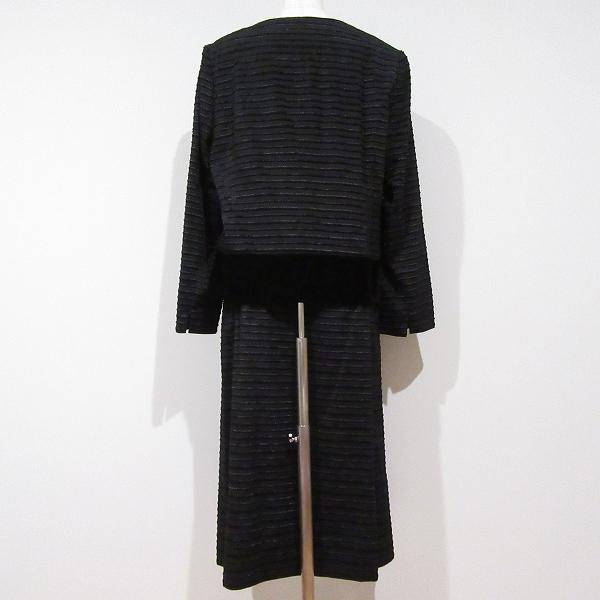 #anc レリアン Leilian スカートスーツ 13+ 黒 ボーダー 大きいサイズ タグ付き 美品 レディース [950956] |  | 01