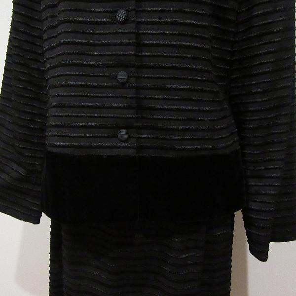 #anc レリアン Leilian スカートスーツ 13+ 黒 ボーダー 大きいサイズ タグ付き 美品 レディース [950956] |  | 03