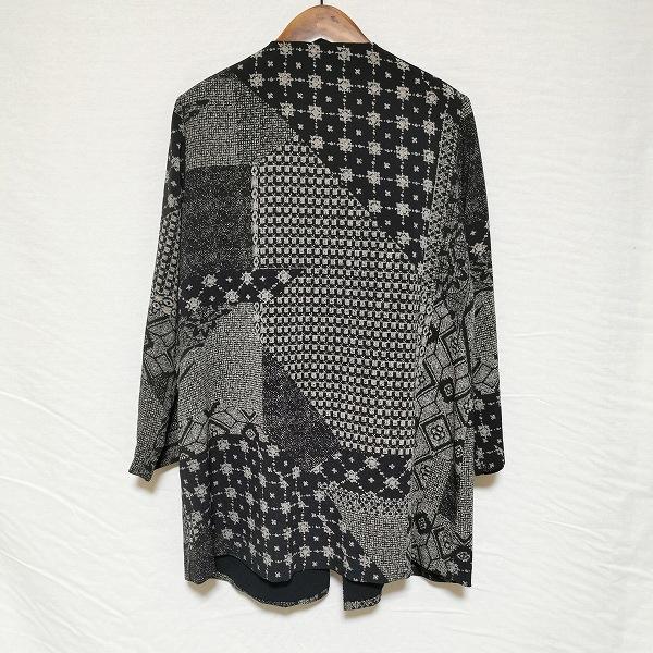 #anc シセンドウ 詩仙堂 ジャケット ちりめん 総柄  黒 ベージュ系 レディース [951682] |  | 01