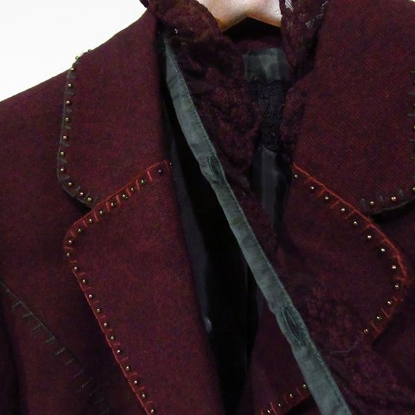 ノンノンドール 刺繍ビーズ ショートジャケット 2way襟レース 38 ブラック wnc ノンノンドール nonnondorl ジャケット 38 ボルドー ステッチ